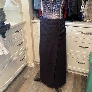 Sarah Pacini Maxi wrap around skirt black